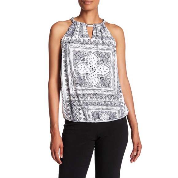 Catherine Malandrino Tops - Catherine Malandrino Paisley Hardware Tank Black